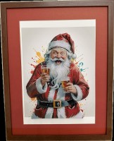 3D картина залитая жидким стеклом - дед мороз